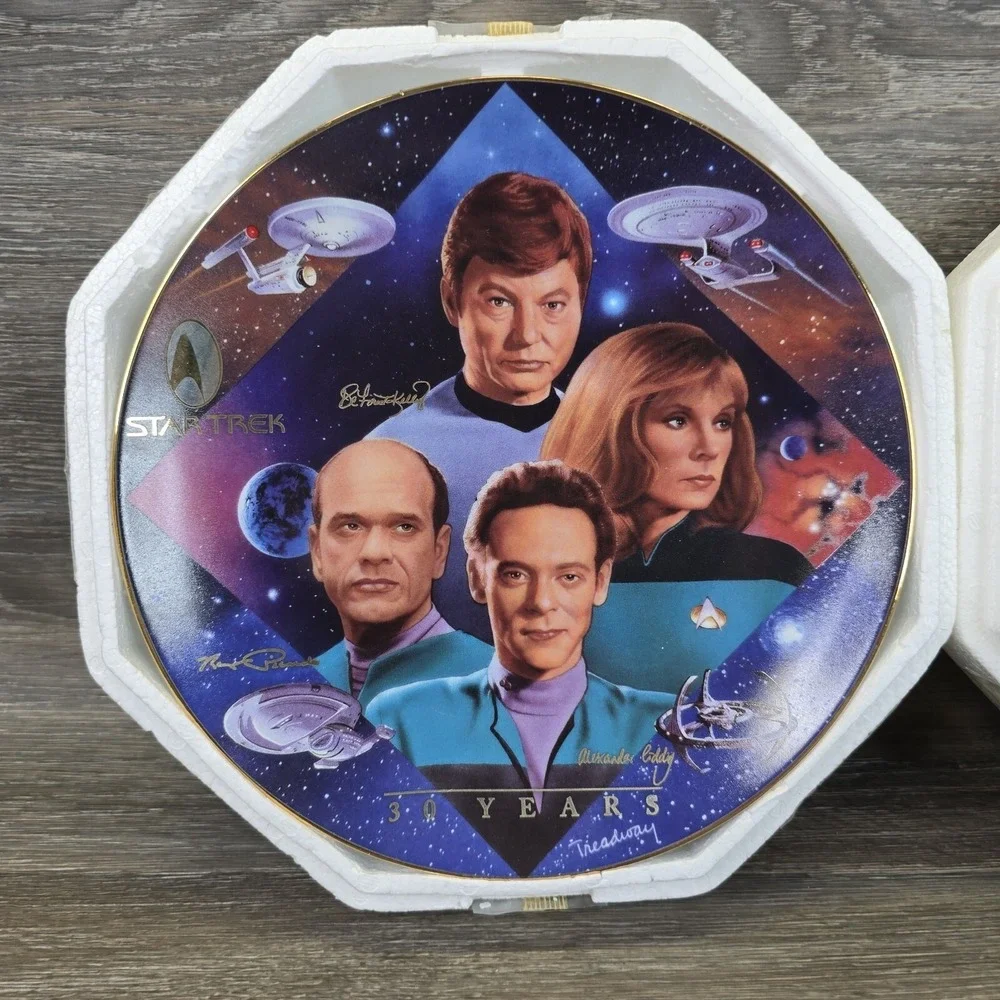Star Trek 30 Years Collector Plate Starfleet Doctors Final Frontier Lot Of 2 COA
